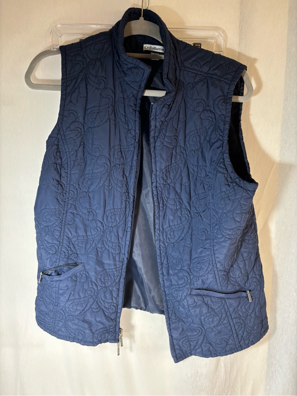 Croft & Barrow Navy Quilted Sleeveless Vest Large